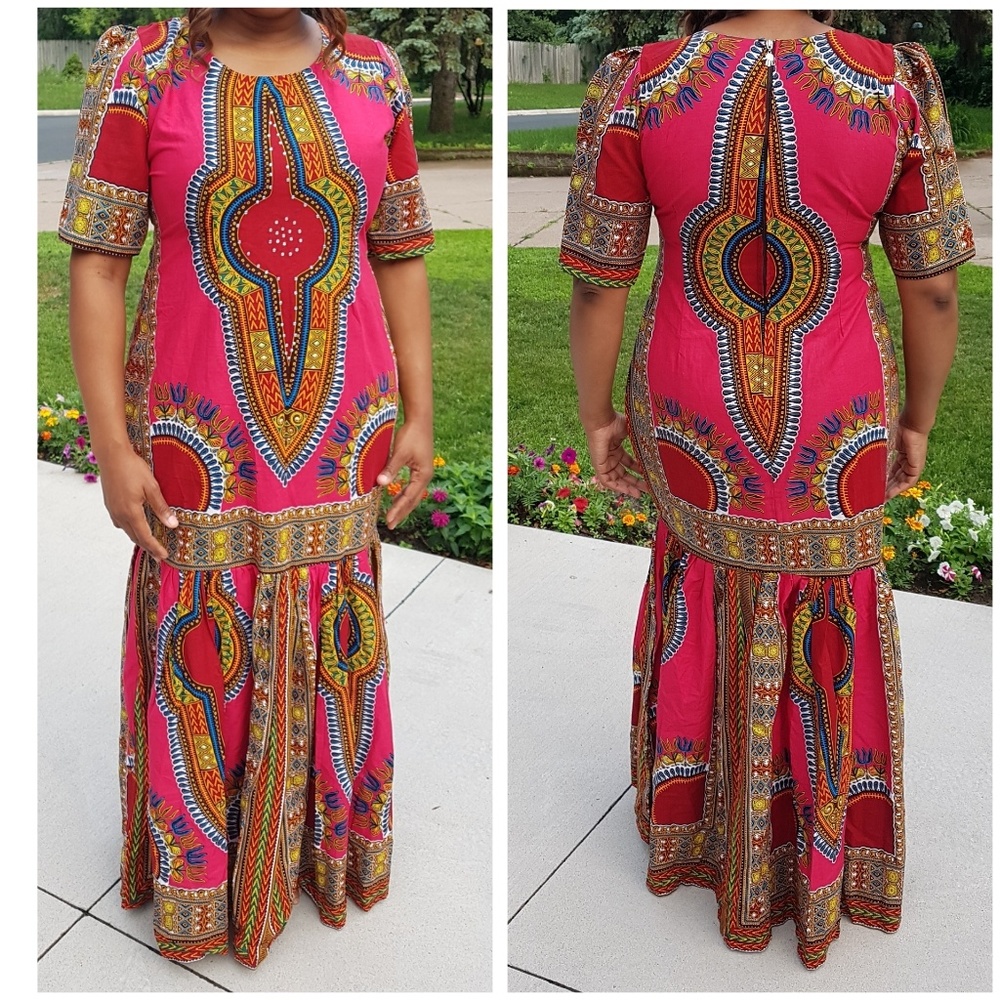 Royal Red African Print Dress - Coming Soon!!
